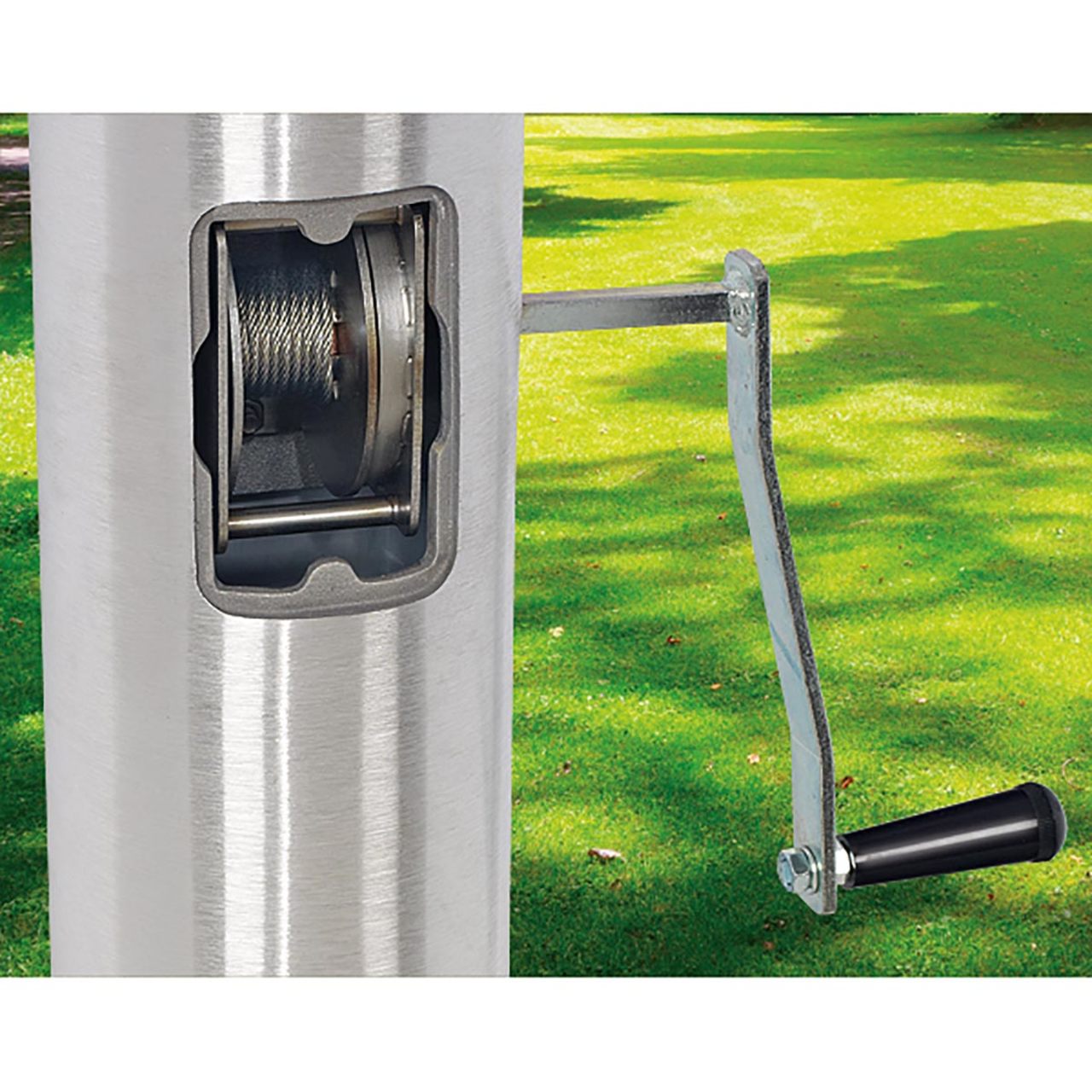 Xtreme Internal Reinforced with Winch Series 70ft 3 Sections Commercial Flagpole - .375in Wall Thickness - 12in Butt Diameter