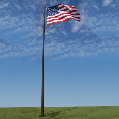 EC45IH Deluxe Internal Halyard Series 45ft 2 Sections Commercial Flagpole - .188in Wall Thickness - 8in Butt Diameter