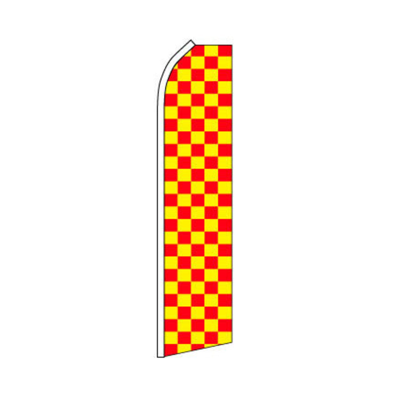 Red and Yellow Checkered Swooper Flag - 11.5ft x 2.5ft