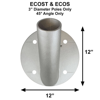 ECOS 10ft Outrigger Wall Mount Series Non-Tapered Commercial Flagpole - .125 Wall Thickness - 3" Top/Butt Diameter