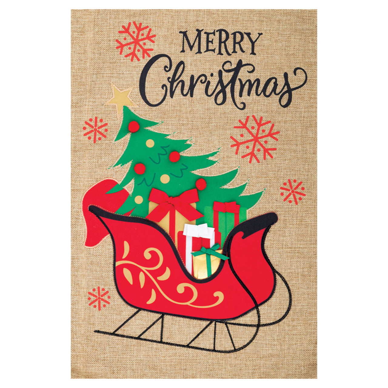 Christmas Sleigh Garden Flag - 12in x 18in