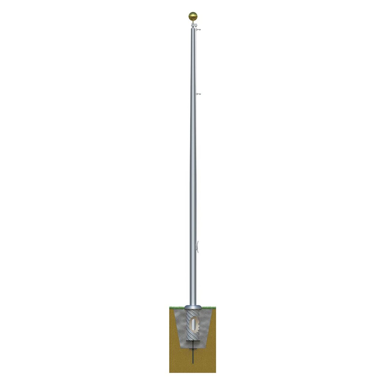 40ft Xtreme Series Commercial Flagpole - .250in Wall Thickness - 8in Butt Diameter - External Halyard