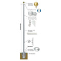 Estate Series 30ft 2 Sections Aluminum Flagpole