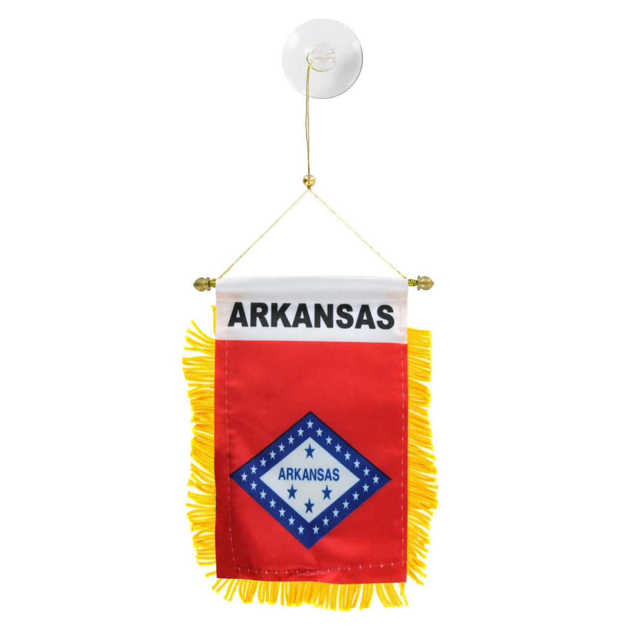 Arkansas state flag hanging banner on a white background