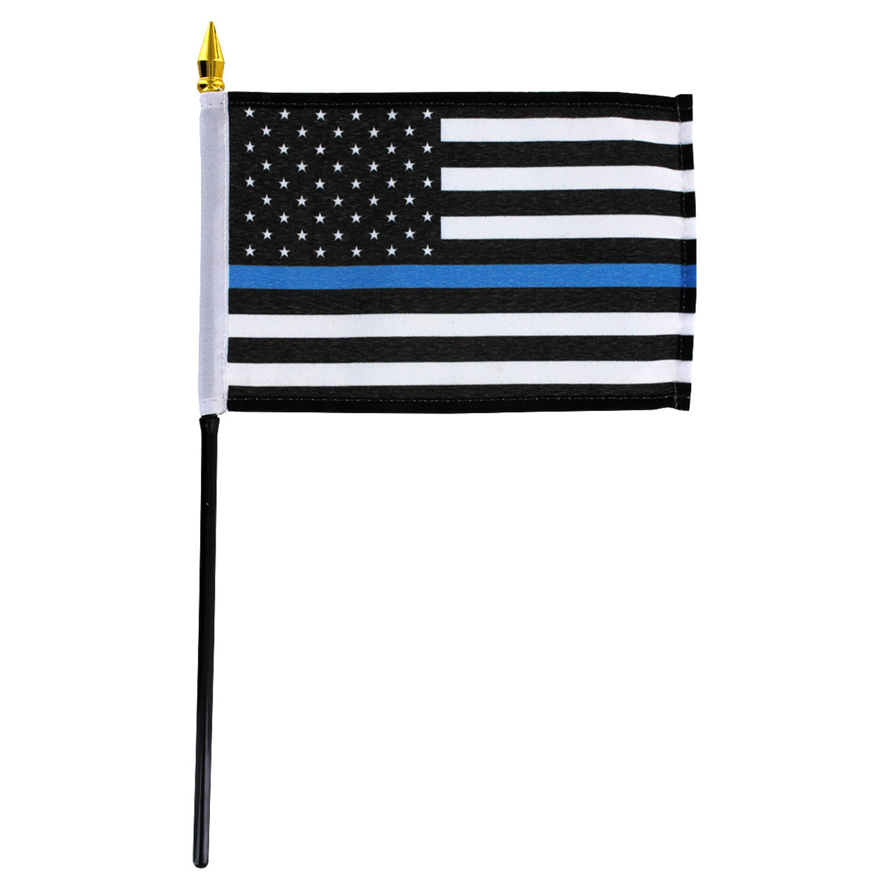 Thin Blue Line American Flag 4in x 6in Stick Flag