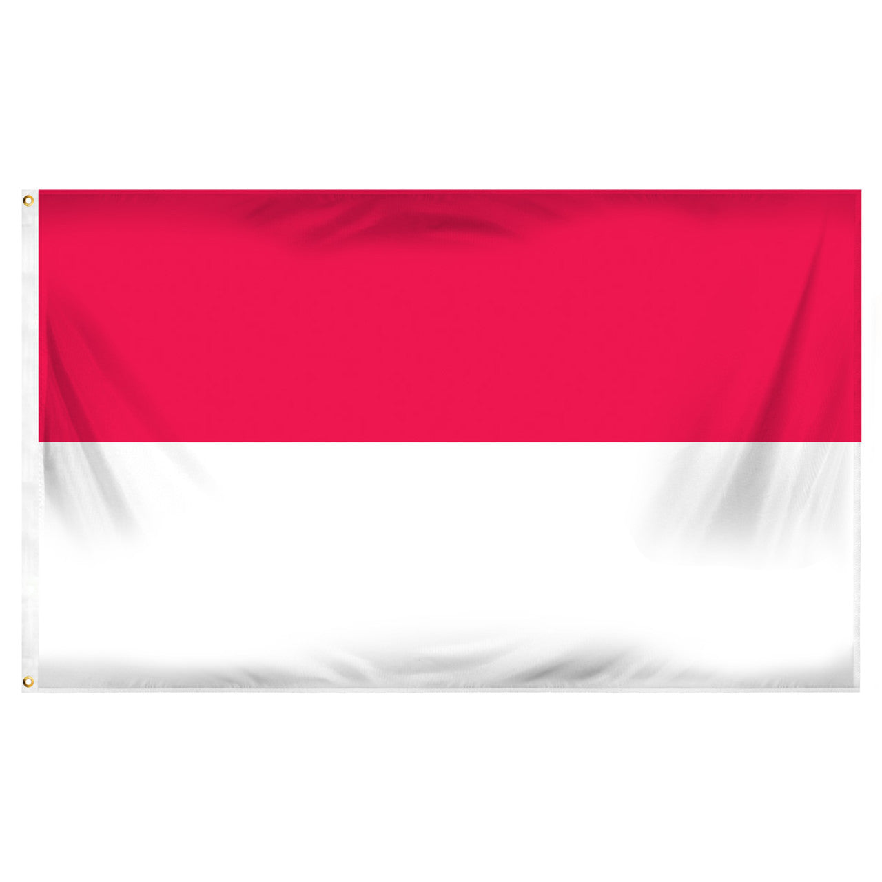 Flag of Indonesia with red and white horizontal stripes on a white background