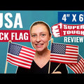Super Tough 4"x6" Cotton US Stick Flag with Spear Tip - Minimum of 12