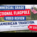 Super Tough 20ft 3 Sections 0.125 Wall Thickness Heavy Duty Residential Flagpole - Bronze