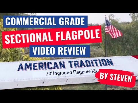 Super Tough 20ft 3 Sections Heavy Duty Residential Flagpole - Bronze