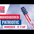 Embroidered Patriotic Windsock - 8" x 60"