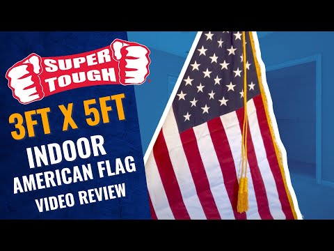 Super Tough Indoor Flagpole Kit with Nylon 3ft x 5ft American Flag