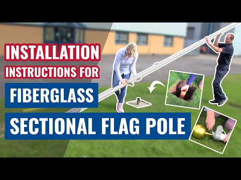 20ft Heavy-Duty White Fiberglass Sectional Flagpole - (Ships UPS)