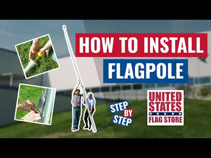 Super Tough 20ft 3 Sections Heavy Duty Residential Flagpole - White Powder Coat