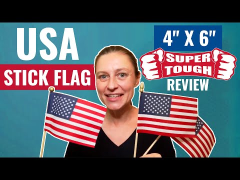 Super Tough 4"x6" Cotton US Stick Flag with Ball Tip - Minimum of 12