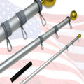 Super Tough 20ft Aluminum Telescoping Residential Flagpole - Rust Proof