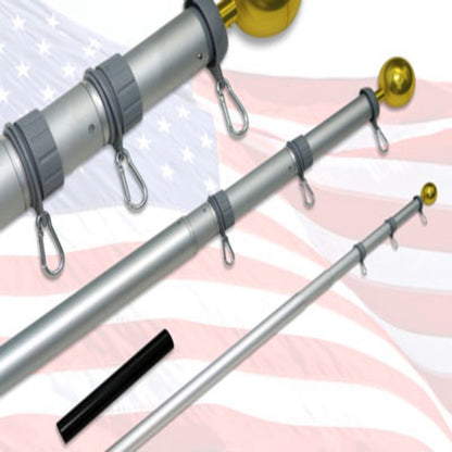 Telescopic pole with hooks on an American flag background