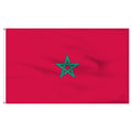Red Moroccan flag with a green star in the center on a white background