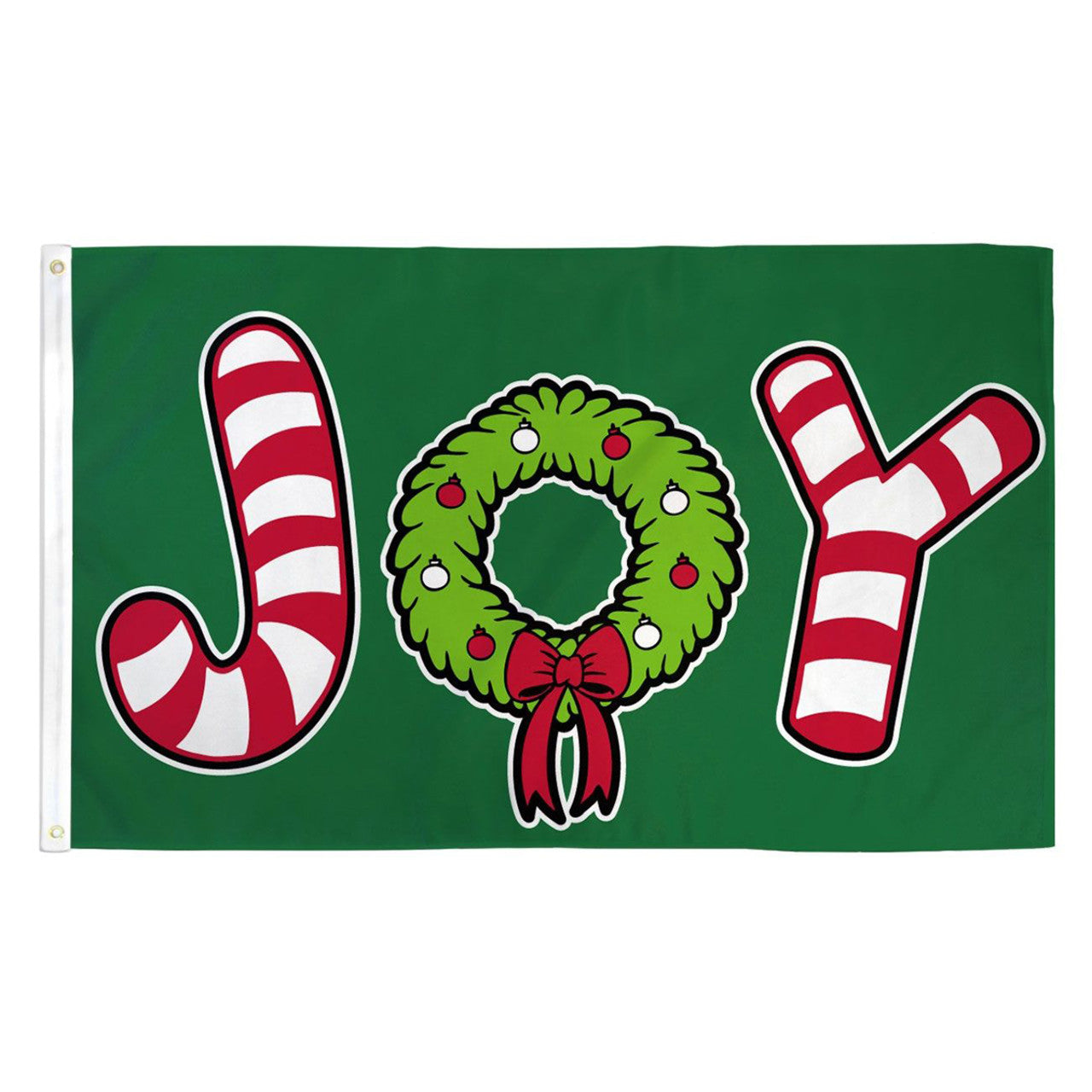 Joy Candy Cane Flag - 3ft x 5ft Printed Polyester