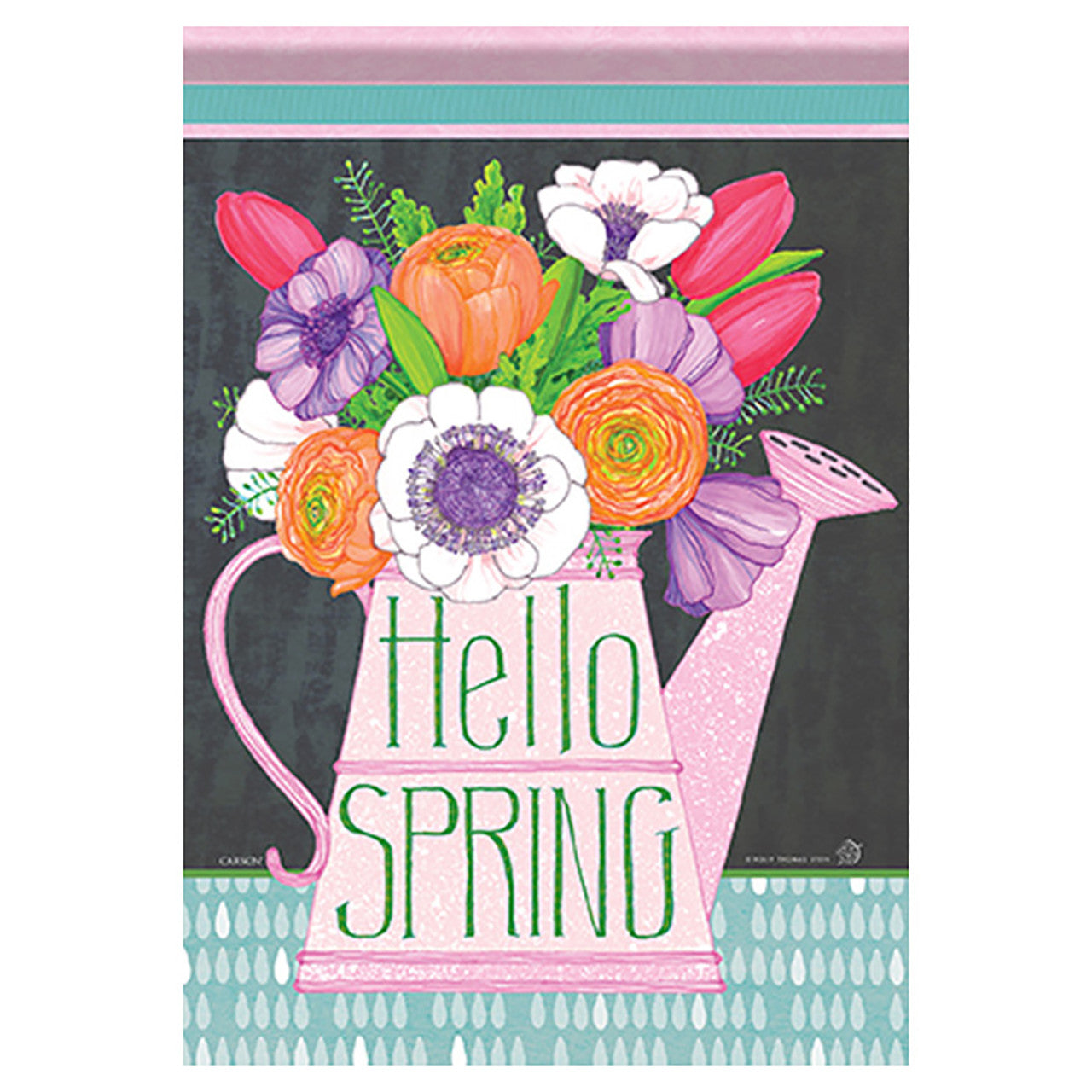 Carson Summer Banner Flag - Watering Can Floral