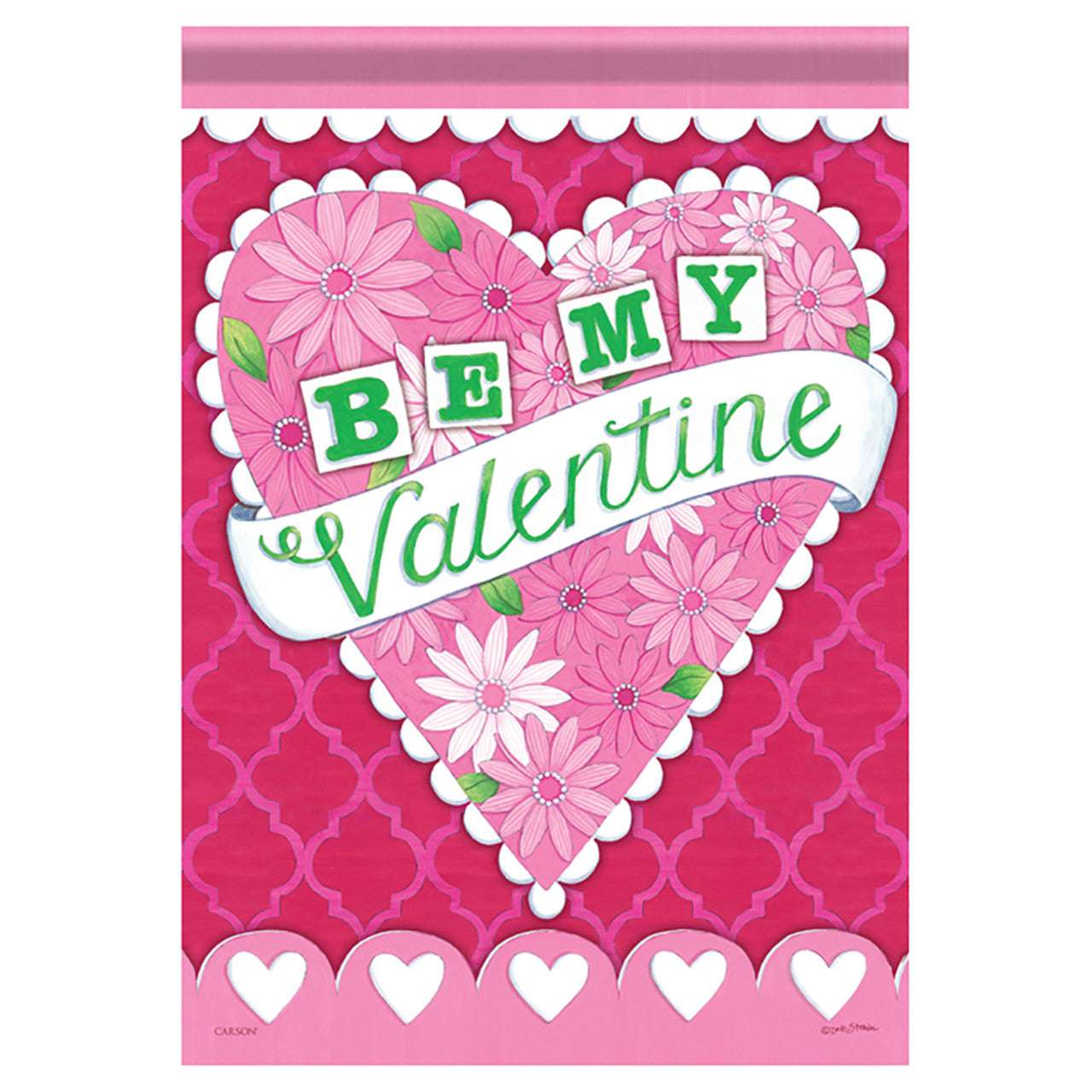 Valentine Banner Flag - Hearts & Flowers - 28in x 40in