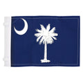 Blue Antenna Flag with a white palm tree and crescent moon