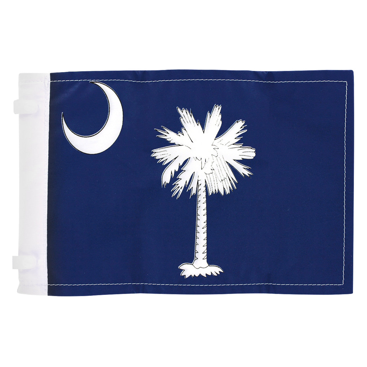 Blue Antenna Flag with a white palm tree and crescent moon