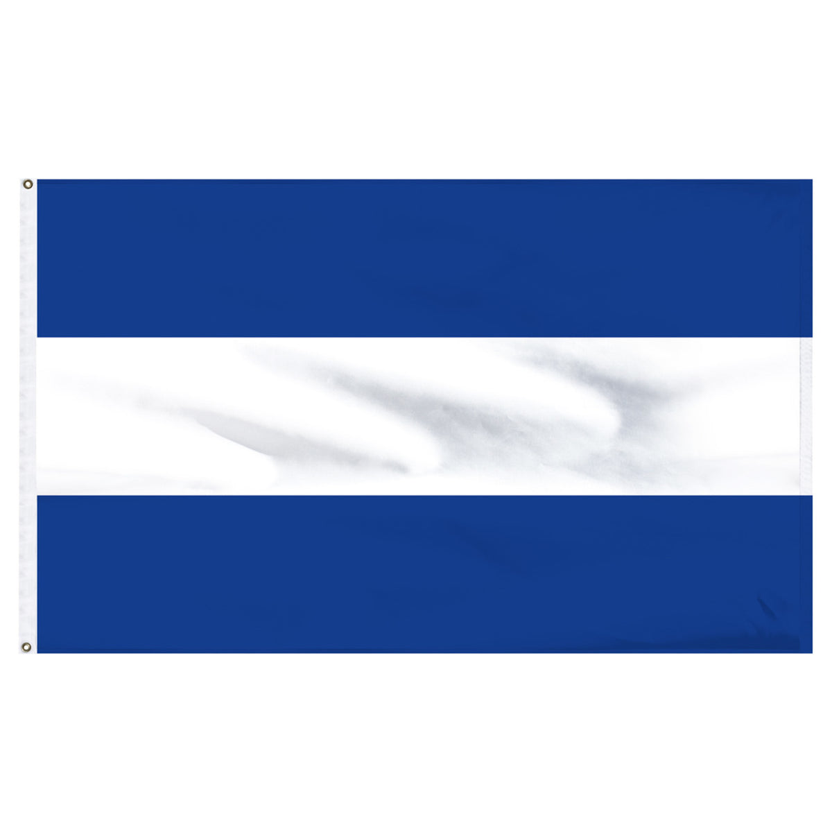 El Salvador flag with two blue horizontal stripes and a white center