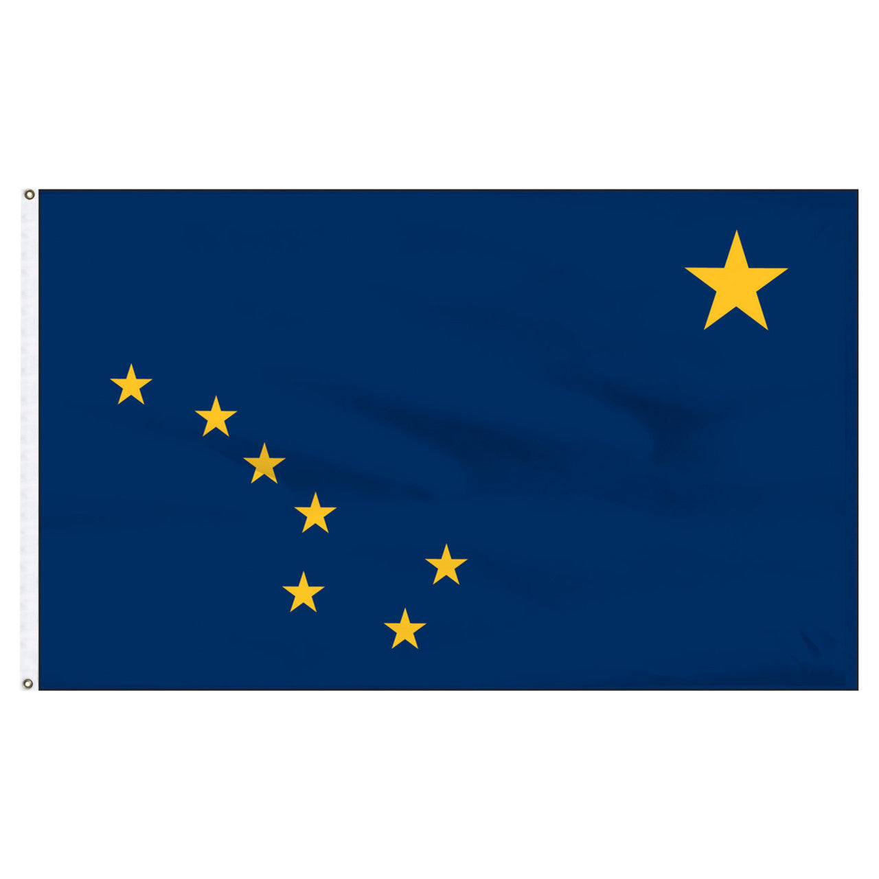 Alaska state flag with a blue background and yellow stars