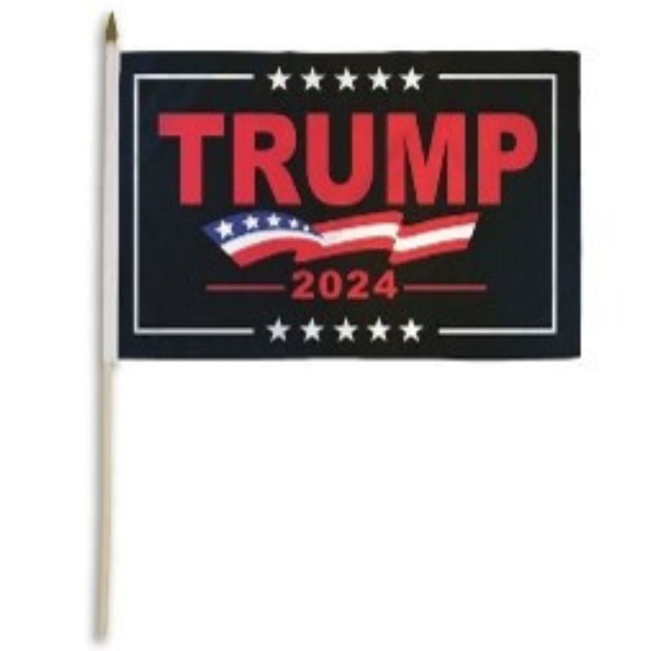 Trump 2024 12in x 18in Stick Flag