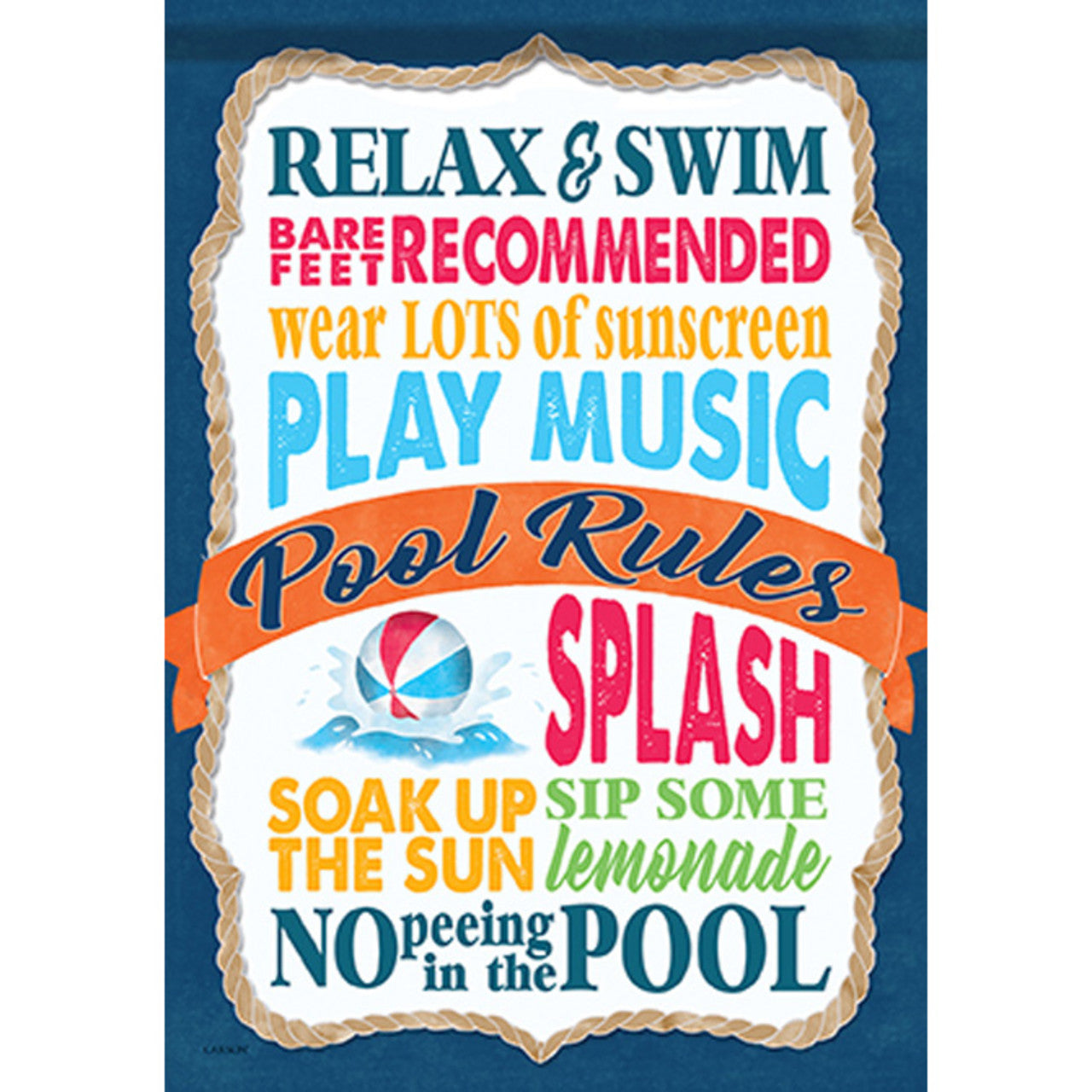 Carson Summer Garden Flag - Pool Rules