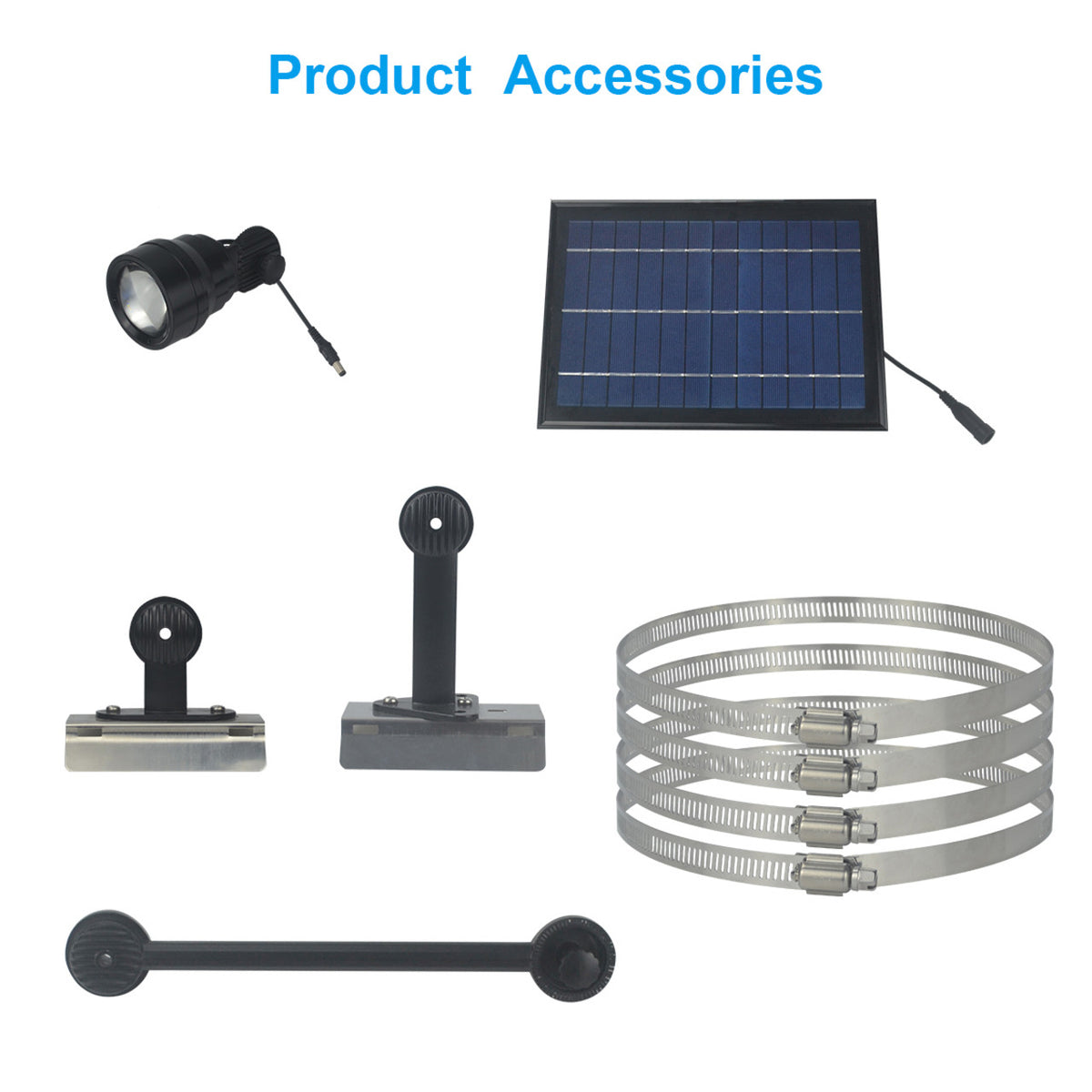Product accessories for solar powered LED flagpole light