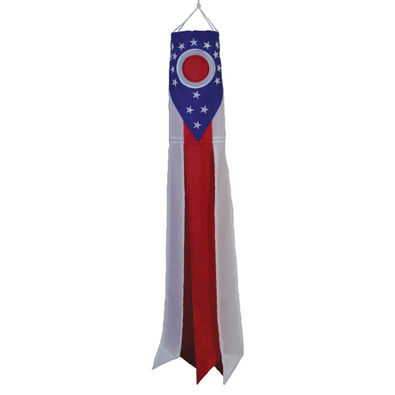 Decorative flag with Ohio state emblem on a white background