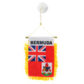 Bermuda flag hanging banner with Union Jack and coat of arms on a white background