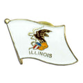 Pin with a flag design of Illinois on a white background