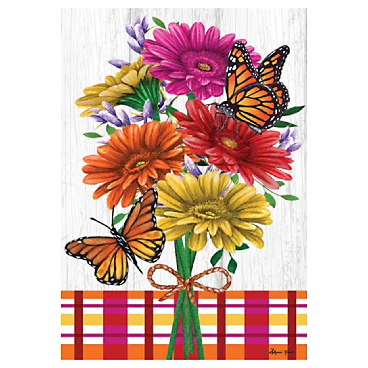 Gerbera Plaid Banner Flag