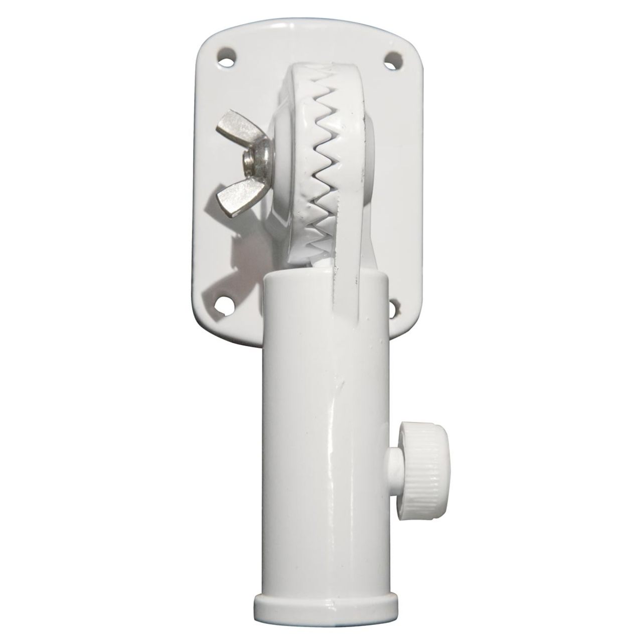 Valley Forge Outdoor White Aluminum 6' 2-Piece Spinning Pole Kit w/ Sewn Nylon 3' x 5' American Flag and 1" White Adjustable Cast Aluminum Bracket