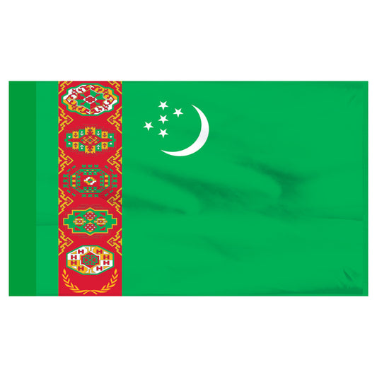 Turkmenistan 3ft x 5ft Nylon Flag
