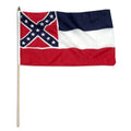 Mississippi state flag with a red, white, and blue design on a white background