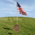 American flag on a stick with a Persian Gulf grave marker.