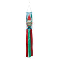 Decorative windsock with a gnome design on a white background