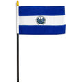 Flag of El Salvador with coat of arms in the center on a white background