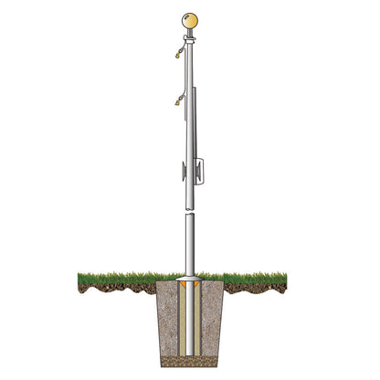 ECS35 Special Budget Series 35ft Commercial Flagpole - .156in Wall Thickness - 5in Butt Diameter
