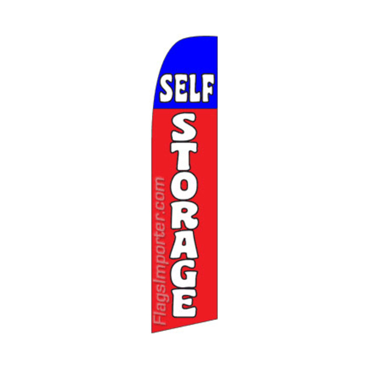 Self Storage Swooper Flag - Red & Blue - 11.5ft x 2.5ft