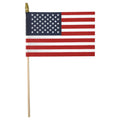 Super Tough 4"x6" Cotton US Stick Flag with Spear Tip - 25 Pack