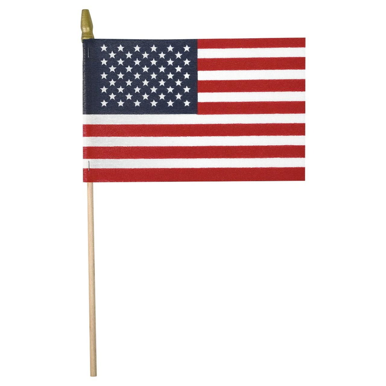 Super Tough 4"x6" Cotton US Stick Flag with Spear Tip - 25 Pack