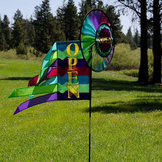 Open Spinner Wheel with Garden Flag & Tails - 46"