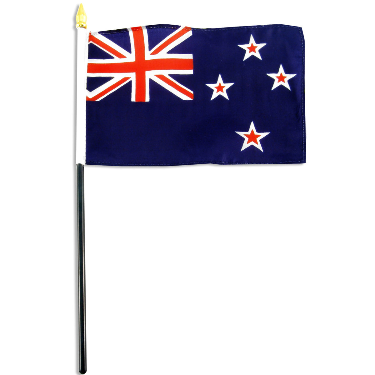 Blue flag of New Zealand with Union Jack and four red stars outlined in white