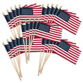 Super Tough 4"x6" Cotton US Stick Flag with Spear Tip - 25 Pack