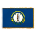 Kentucky 4X6ft Nylon Flag with Indoor Pole Hem and Fringe