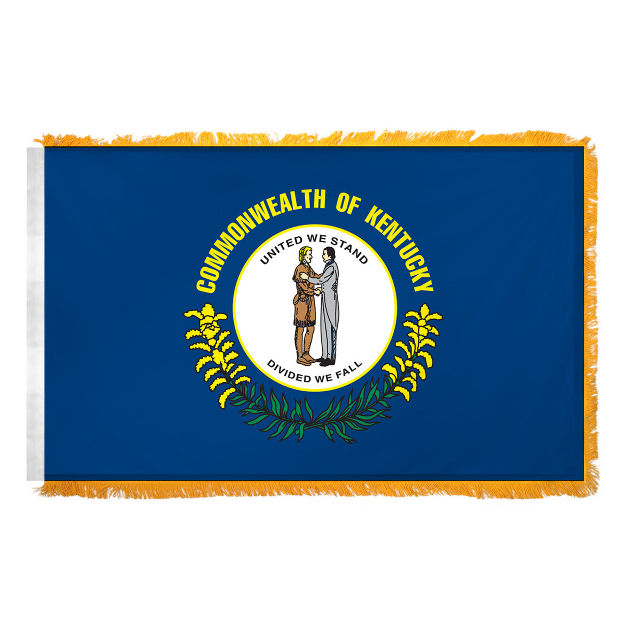Kentucky 4X6ft Nylon Flag with Indoor Pole Hem and Fringe